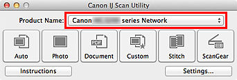 Network Scan Settings (Mac) - MG3220 / MG3222