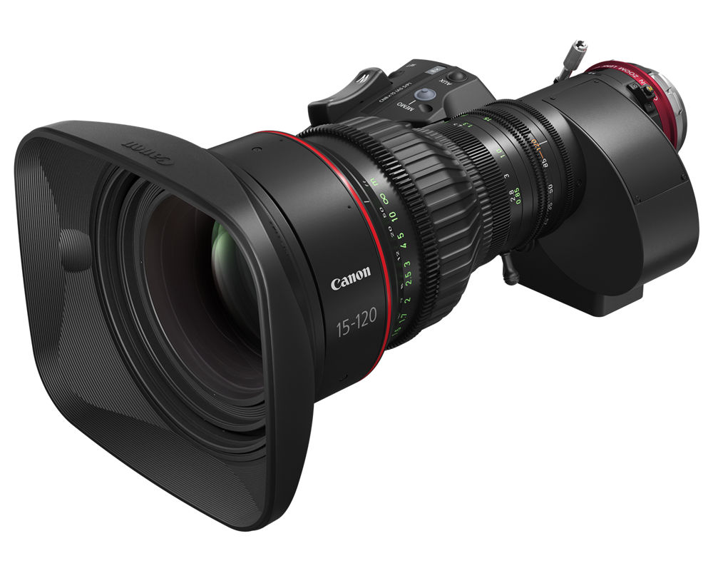 Objectif CINE‑SERVO 15–120 mm avec unité servo et commande de zoom