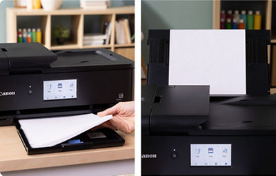 -PIXMA TS9520a - Personne chargeant du papier dans le bac