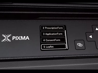 PIXMA TR150: Screen showing templates 