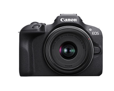 EOS R100 with RF-S18-45mm F4.5-6.3 IS STM - Front View