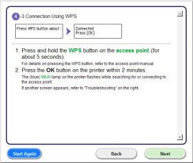 Wireless LAN setup using WPS Method (Mac)