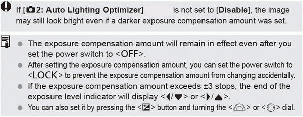 Setting Exposure Compensation