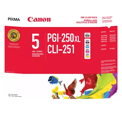 PGI-250/CLI-251 noire/couleur emballage multiple d'encre