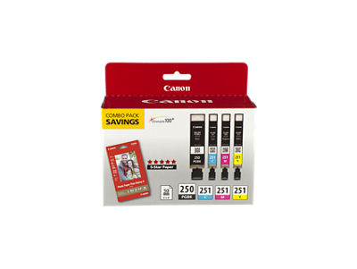 Cartucce Canon Pgi 250 Cli 251 5 Cartucce D'inchiostro Originali Canon PGI- 250/CLI-251 - Per Stampanti MG, IP E IX Series Canon Mc