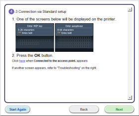 Wireless LAN setup using Standard Setup Method (Windows)