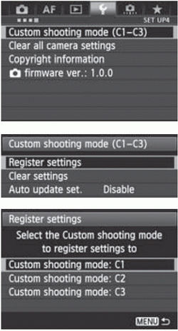 Register Custom Shooting Modes