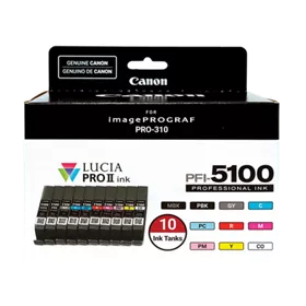Emballage économique de dix cartouches de couleur PFI-5100