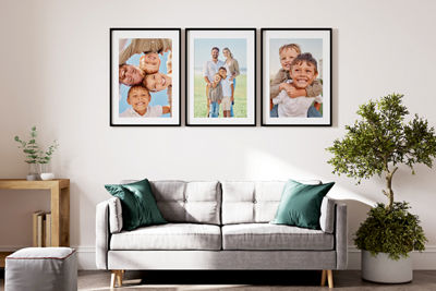 Portraits hanging in a livingroom