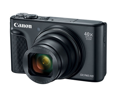 Canon PowerShot SX740 HS - Black front with zoom out