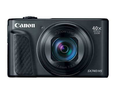Canon PowerShot SX740 HS - Black front with zoom in