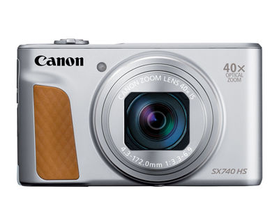 Canon PowerShot SX740 HS - Silver front with zoom in