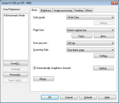 Scanner Settings - Windows (P-208)