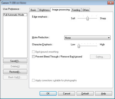 Configuration and Functions of the Scanner Driver - Windows