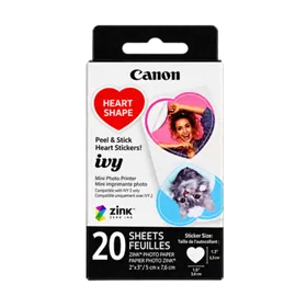 ZINKᴹᴰ Paquet d’autocollants en cœur précoupés - 2 po x 3 po (20 feuilles)