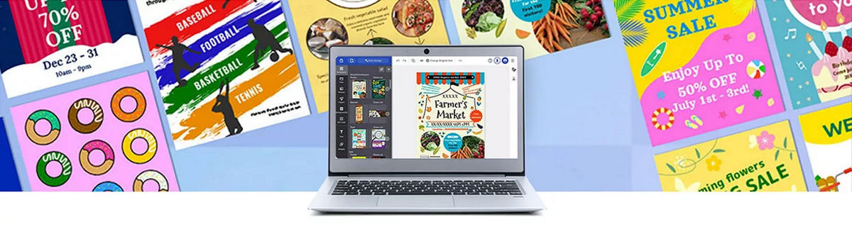 PIXMA 4280 - Laptop in Front of Posters