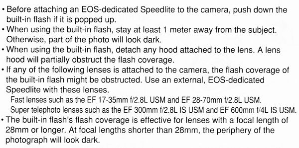 EOS Elan 7 / 7 DATE : How to use the built-in flash in Creative Zone modes.