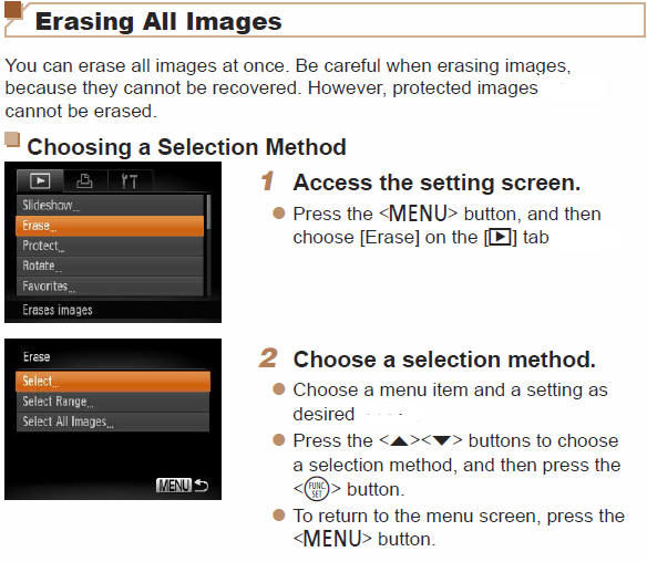 Erasing All Images