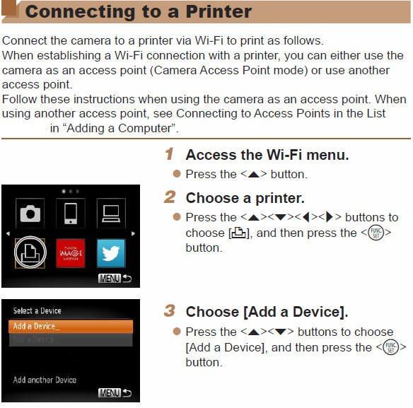 Connecting to a Printer via Wi-Fi