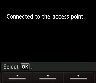 LCD screen shot showing 'Connected to the access point'