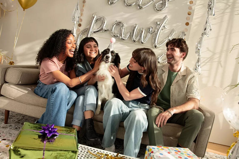 Group of Friends Celebrating a Pet's Birthday 