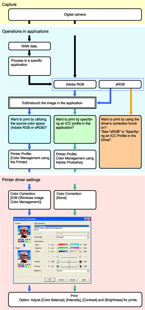 Using ICC Profiles from an Application (Windows) Pro9000