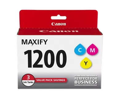 PGI-1200 Cyan, Magenta & Yellow 3 Ink Tank Value Pack