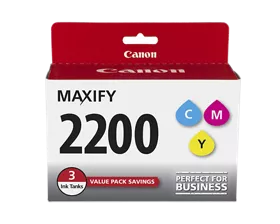 PGI-2200 Cyan, Magenta & Yellow 3 Ink Tank Value Pack