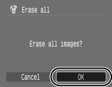 Procedure for erasing images on the PowerShot A470.