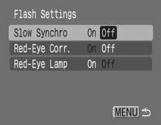 Procedure for setting the flash modes PowerShot SD880 IS and SD990 IS.