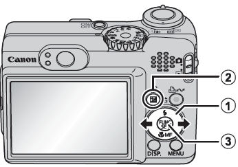 Procedure for erasing images on the PowerShot A570 IS.