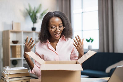 Image of a woman with a package