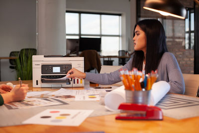 Person Using Canon Printer