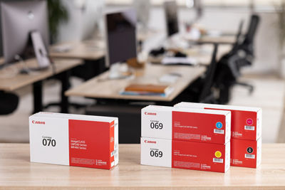 Boxes of Toner on an Office Table