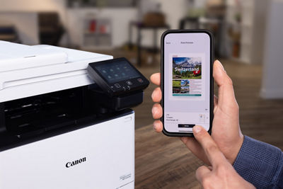 Person Printing Using Their Phone