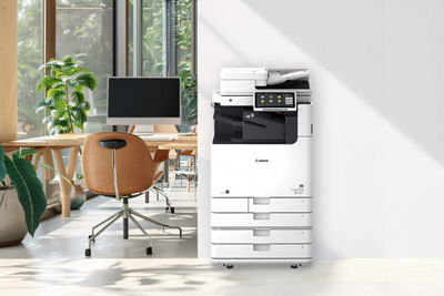 A Canon remanufactured printer in an office