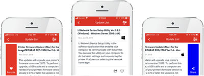 Demonstration of Update Feed in the Canon Large Format App