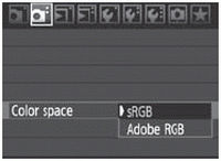 How to set the color space on the EOS 5D Mk II