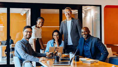 Individuals working together as a team