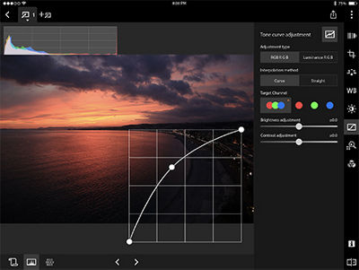 Demonstration of Tone Curve Adjustment