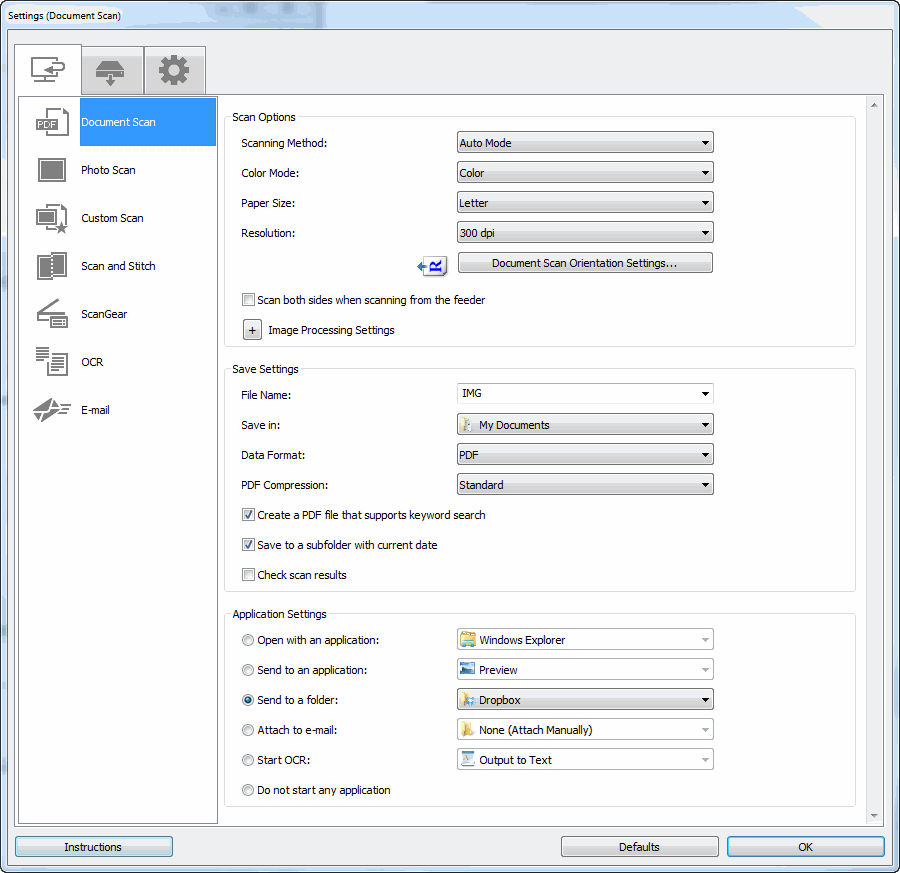Scanning a Document (MF Scan Utility) - Windows 7