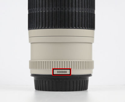 How to find the serial number on a Canon Lens