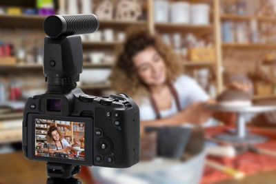 EOS R8 Being Used to Record Person Baking