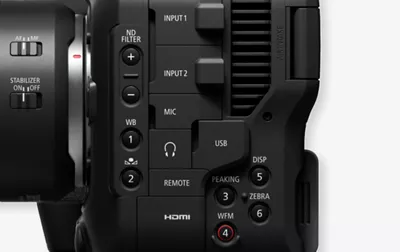 crop view of C70 side buttons