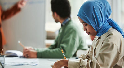 woman working at a deck