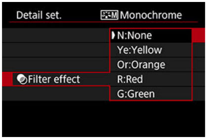 Monochrome adjustment for the Monochrome Picture Style on the EOS-1D X ...