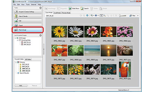 Printing an image using ZoomBrowser 6.x (One Photo per Page Print)