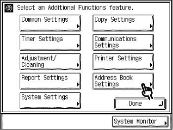 Registering Fax Numbers through the Address Book