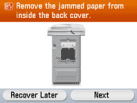 Removing a paper jam from the back cover. - Color imageCLASS MF8450c