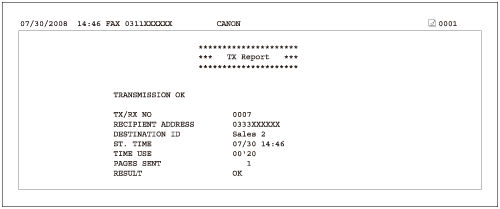 Setting TX Reports to Print Automatically